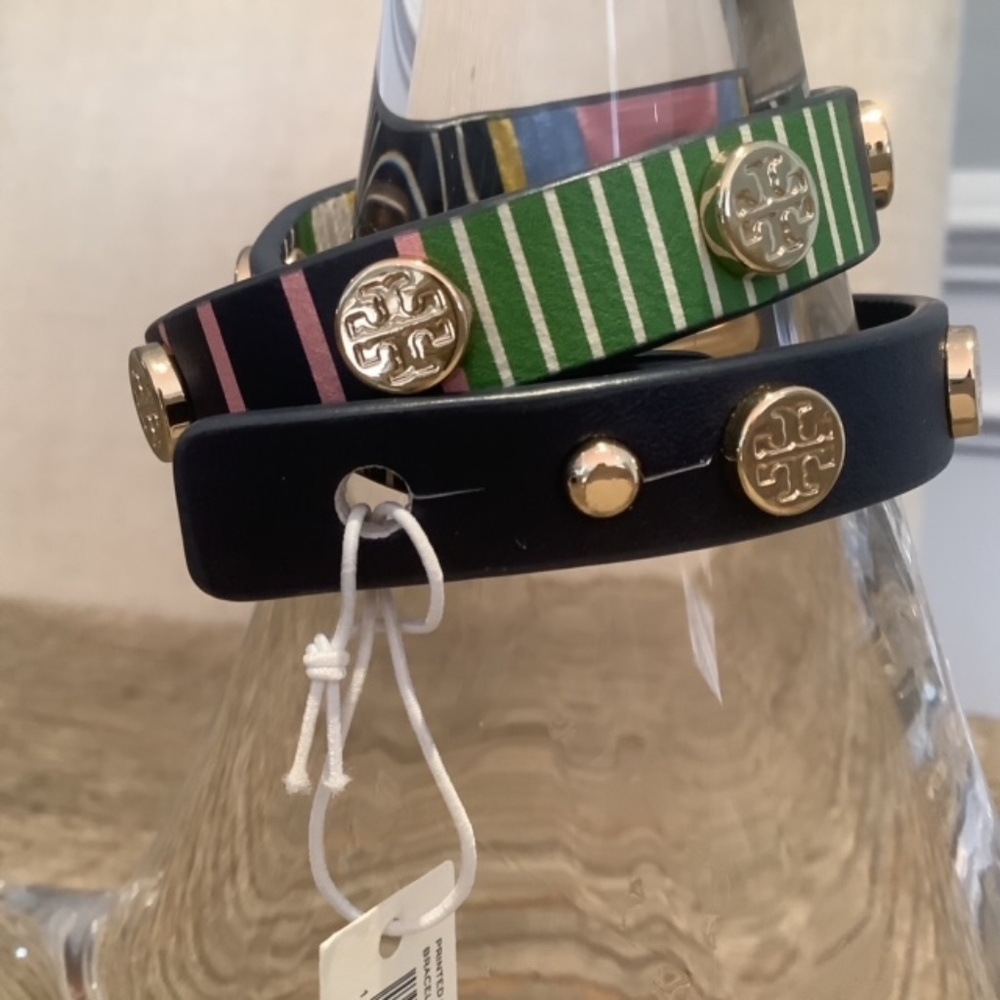 Tory Burch Double Wrap Logo Stud Bracelet - NWT - Picture 4 of 9